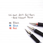 Uni-Ball 207 Impact Stick Gel Pen, Bold 1mm, Red Ink, Black Barrel view 3