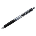 Uni-Ball Signo Retractable Gel Pen, 0.7mm, Black Ink, Black/Metallic Barrel, Dozen view 1
