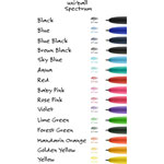Uni-Ball Spectrum Gel Pen - Medium Pen Point - 0.7 mm Pen Point Size - Refillable - Retractable - Multicolor Pigment-based, Gel-based Ink - Black Plastic, Rubberized Barrel view 3