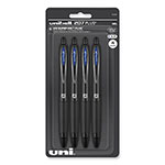 Uni-Ball 207 Plus+ Gel Pen, Retractable, Medium 0.7 mm, Blue Ink, Black Barrel, 4/Pack view 1