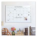 U Brands Magnetic Dry Erase Calendar with Decor Frame, 30 x 20, White Surface and Frame view 1