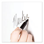 U Brands Medium Point Low-Odor Dry-Erase Markers with Erasers, Black, Dozen view 2