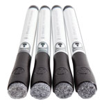 U Brands Medium Point Low-Odor Dry-Erase Markers with Erasers, Black, Dozen view 3