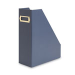 U Brands Four-Piece Desk Organization Kit, Magazine Holder/Paper Tray/Pencil Cup/Storage Bin, Navy view 2