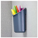 Universal Recycled Plastic Cubicle Pencil Cup, 4.25 x 2.5 x 5, Wall Mount, Charcoal view 1