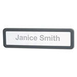 Universal Recycled Cubicle Nameplate with Rounded Corners, 9 x 2.5, Charcoal view 1