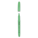 Universal Pocket Highlighters, Fluorescent Green Ink, Chisel Tip, Green Barrel, Dozen view 2