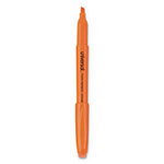 Universal Pocket Highlighters, Fluorescent Orange Ink, Chisel Tip, Orange Barrel, Dozen view 1