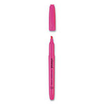 Universal Pocket Highlighters, Fluorescent Pink Ink, Chisel Tip, Pink Barrel, Dozen view 1