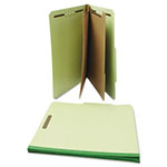 Universal Six--Section Pressboard Classification Folders, 2 Dividers, Letter Size, Green, 10/Box view 1