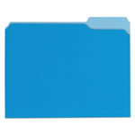 Universal Deluxe Colored Top Tab File Folders, 1/3-Cut Tabs, Letter Size, Blue/Light Blue, 100/Box orginal image