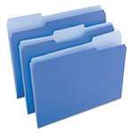 Universal Deluxe Colored Top Tab File Folders, 1/3-Cut Tabs, Letter Size, Blue/Light Blue, 100/Box view 1