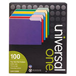 Universal Deluxe Colored Top Tab File Folders, 1/3-Cut Tabs: Assorted, Letter Size, Assorted Colors, 100/Box view 5