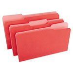 Universal Deluxe Colored Top Tab File Folders, 1/3-Cut Tabs, Legal Size, Red/Light Red, 100/Box view 1