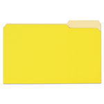 Universal Deluxe Colored Top Tab File Folders, 1/3-Cut Tabs, Legal Size, Yellowith Light Yellow, 100/Box orginal image