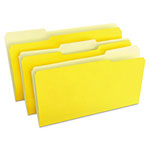 Universal Deluxe Colored Top Tab File Folders, 1/3-Cut Tabs: Assorted, Legal Size, Yellow/Light Yellow, 100/Box view 1