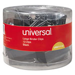 Universal Binder Clips with Storage Tub, Large, Black/Silver, 12/Pack view 1
