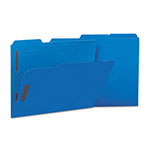 Universal Deluxe Reinforced Top Tab Folders with Two Fasteners, 1/3-Cut Tabs, Letter Size, Blue, 50/Box view 1