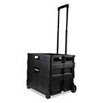 Safco Collapsible Mobile Storage Crate, Plastic, 18.25 x 15 x 18.25 to 39.37, Black view 5