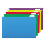Universal Deluxe Bright Color Hanging File Folders, Legal Size, 1/5-Cut Tab, Assorted, 25/Box orginal image