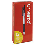 Universal Comfort Grip Retractable Ballpoint Pen, 1mm, Black Ink, Clear Barrel, Dozen view 2