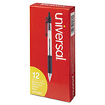 Universal Comfort Grip Retractable Ballpoint Pen, 1mm, Black Ink, Clear Barrel, Dozen view 3
