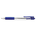 Universal Comfort Grip Retractable Ballpoint Pen, 1mm, Blue Ink, Clear Barrel, Dozen view 1