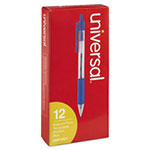 Universal Comfort Grip Ballpoint Pen, Retractable, Medium 1 mm, Blue Ink, Clear Barrel, Dozen view 2