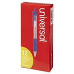 Universal Comfort Grip Retractable Ballpoint Pen, 1mm, Blue Ink, Clear Barrel, Dozen view 3
