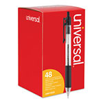 Universal Comfort Grip Retractable Ballpoint Pen, 1mm, Black Ink, Clear Barrel, 48/Set view 2