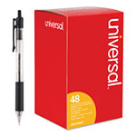 Universal Comfort Grip Ballpoint Pen, Retractable, Medium 1 mm, Black Ink, Clear Barrel, 48/Pack view 3