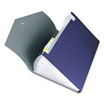 Universal Poly Expanding Files, 13 Sections, Cord/Hook Closure, 1/12-Cut Tabs, Letter Size, Metallic Blue/Steel Gray view 2