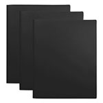 Universal Two-Pocket Plastic Folders, 100-Sheet Capacity, 11 x 8.5, Black, 10/Pack view 2