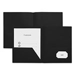 Universal Two-Pocket Plastic Folders, 100-Sheet Capacity, 11 x 8.5, Black, 10/Pack view 3