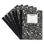 Universal Composition Book, Medium/College Rule, Black Marble, 9.75 x 7.5, 100 Sheets, 6/Pack view 1