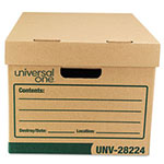 Universal Recycled Heavy-Duty Record Storage Box, Letter/Legal Files, Kraft/Green, 12/Carton view 3