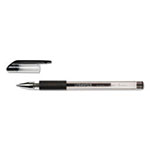Universal Comfort Grip Gel Pen, Stick, Medium 0.7 mm, Black Ink, Clear Barrel, Dozen view 3