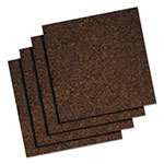 Universal Cork Tile Panels, 12 x 12, Dark Brown Surface, 4/Pack view 3
