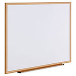 Universal Deluxe Melamine Dry Erase Board, 48 x 36, Melamine White Surface, Oak Fiberboard Frame view 1