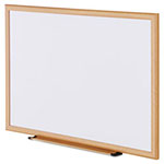 Universal Deluxe Melamine Dry Erase Board, 36 x 24, Melamine White Surface, Oak Fiberboard Frame view 2