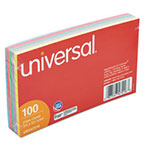 Universal Index Cards, Ruled, 3 x 5, Assorted, 100/Pack view 2