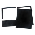 Universal Laminated Two-Pocket Folder, Cardboard Paper, Black, 11 x 8 1/2, 25/Pack orginal image