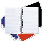 Universal Wirebound Notebook, 3-Subject, Medium/College Rule, Assorted Cover Colors, (120) 9.5 x 6 Sheets, 4/Pack view 1