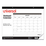 Universal Desk Pad Calendar, 22 x 17, White/Black Sheets, Black Binding, Clear Corners, 12-Month (Jan to Dec): 2024 view 1
