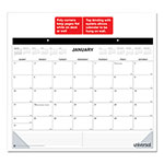 Universal Desk Pad Calendar, 22 x 17, White/Black Sheets, Black Binding, Clear Corners, 12-Month (Jan to Dec): 2024 view 3