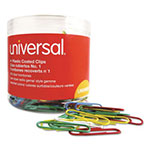 Universal Plastic-Coated Paper Clips with One-Compartment Storage Tub, #1, Assorted Colors, 500/Pack view 3