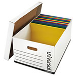 Universal Medium-Duty Easy Assembly Storage Box, Legal Files, White, 12/Carton view 1