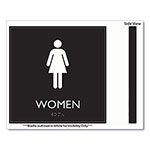 Headline® Sign ADA Sign, Women, Plastic, 8 x 8, Clear/White view 1