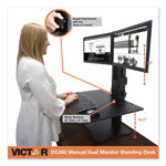 Victor High Rise Dual Monitor Standing Desk Workstation, 28w x 23d x 15.5h, Black view 3