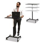 Victor High Rise Mobile Adjustable Sit-Stand Workstation, 30.75w x 22d x 44h, Black view 1